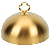 HEMOTON Edelstahl Speiseglocke Kuchenglocke Käseglocke Tortenglocke Lebensmittel Abdeckung Abdeckhaube Kuchenhaube Fliegenhaube Kuchenplatte Haube Tellerglocke für Kuchen Torten Fliegen Essen Cover