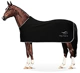 Equinate Abschwitzdecke Orlando aus Fleece mit Widerristpolster 145cm Schwarz