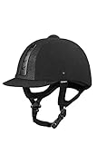 Start Sport+ Reithelm Kinder Mädchen, Reithelme für Kinder, Reitkappe Mädchen, Reiterhelm Damen, Reitkappe mit Be- und Entlüftungssystem, Pferde Helm für Kinder (Schwarz/Glänzend/Lack, M)