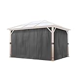 TOOLPORT 4 Seitenteile für Gartenpavillon Forest Deluxe 3x4 m - Polyester ca. 180 g/m² - mit Reißverschluss - grau