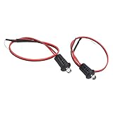 2 Stück Kunststoff Kontrollleuchte, 12V Rote LED Anzeigelampe, wasserdichte Signallampe mit Draht, für Auto, LKW, Motorräder, Boote, Wohnmobile
