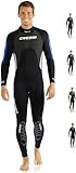 Cressi Morea Herren - Neoprenanzug 3mm für alle Wassersportarten, Schwarz/Blau/Silber, XL/5