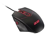 acer Nitro Gaming Maus (4.200 DPI, anpassbar mit Vier Stufen und acht Tasten inkl. Burst Fire, LED Beleuchtung, optionale Gewichte (4x5g)) rot/schwarz