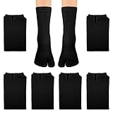 KALIONE 6 Paar Flip-Flop-Socken, geteilte Zehensocken elastische Tabi unisex Socken Unisex Polyester geteilte Zehensocken elastische Socken für Damen und Herren (schwarz)