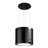 Klarstein Skyfall Smart Dunstabzugshaube - freihängede Abzugshaube, Dunstabzugshaube Umluft/Abluft, App- und Gestensteuerung, 45 x 42 cm (ØxB), 402 m³/h, 200 W, 3 Stufen, LED-Beleuchtung, schwarz