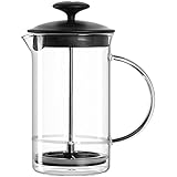 Leonardo Caffè per me Milchaufschäumer, manueller schäumer für Cappuccino oder Latte Macchiato aus hitzebeständigem Glas, Höhe 18,2 cm, 1,2 l, 025508