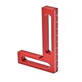 Positionierwinkel aus Aluminiumlegierung, 90 Grad, rechtwinklig, metrisches Messlineal für Holzbearbeitung (rot)