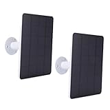 Fockety Solarpanel für Überwachungskamera, 2 Stück 10 W Solarpanel-Ladegerät, Drei Anschlüsse, Solarladepanel mit 9,8 Fuß Langem Kabel für den Außenbereich