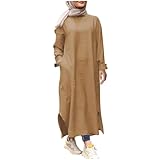 FUPODD Gebetskleidung Für Frauen Abaya Muslim Gebetskleid Lang Muslimische Kleider Damen Elegant Mit Taschen Ramadan Robe Arabische Kleidung Modern Islamische Tunika Kleid Ohne Kopftuch Mit Schlitz