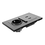jojofuny Europäische Standard Dual USB Steckdose 86 Typ Wandsteckdose Mit 2100mA Ladefunktion Schwarzer USB Ladeanschluss Für Vielseitige Anwendungen