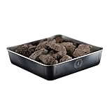 Jo Semola Dampfschüssel aus Edelstahl mit Lavasteinen, 20 x 20 x 5 cm, 1,5 kg