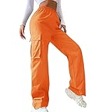 Damen Lang Sporthose - Hosen Sporthosen einfarbiger Trainingsanzug Loose Bequeme Weitem Bein Sweathose Leicht Freizeithose Fitnessstudio und Joggen für lässiges Hip-Hop