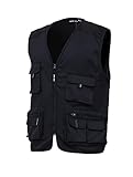 WORK IDEA Herren Outdoor-Arbeitsweste Multi-Pocket-Angelweste Lichtfeldweste Tarnweste Sommer-Multifunktionsweste atmungsaktive Angelweste…