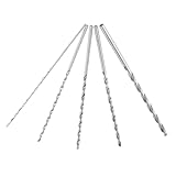 Cunyuer 2–5 mm extra lange Hochgeschwindigkeitsstahl-Bohrer-Sets, 150 mm-160 mm, gerader Schaft, Bohrer-Set, Holzbohrer-Set, 5-teilig, extra langes Bohrer-Set für Holz, Kunststoff und Aluminium