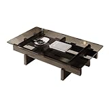 Couchtisch Home Rechteckiger Wohnzimmertisch aus Holz, Couchtisch Glas, Beistelltisch for Schlafzimmer Wohnzimmertisch