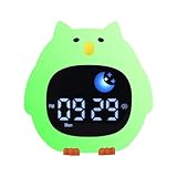 DONGKER Digital Wecker mit Touche-Nachtlicht, Ohne Ticken Lichtwecker mit 6 White Noise, USB Tageslichtwecker Schlaftrainer für Mädchen Jungen Geschenke Schlafzimmer