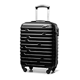 WITTCHEN A-line II Kabinengepäck Kabinenkoffer Handgepäck Rollkoffer Reisekoffer Bordkoffer Hartschale ABS Hochwertiger und Stabiler Größe S Schwarz