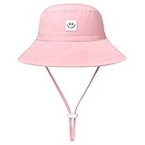 HSYZZY Baby Sonnenhut Smiley-Muster Kleinkinder Fischerhut ​UV Schutz UPF 50+