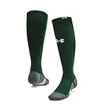 Under Armour Unisex Team Over-The-Calf Socks - Schweißableitend und Geruchskontrolle LG, Waldgrün-Weiß, Large