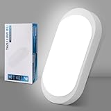 GOOSKI Kellerlampe LED Deckenleuchte 18W 1800LM, IP65 Feuchtraumleuchte, Wandleuchte LED Lampe Ovalleuchte Neutralweiß 4000K, Kellerleuchte für Flur Keller Badzimmer Garten Garage Balkon