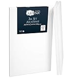 Artina FSC® Keilrahmen 3er Set Akademie 40x50 cm – Leinwand Set Maltuch aus 100% Baumwolle Leinwände 280 g/m² - Keilrahmenset Leinwand zum Bemalen für Acryl-, Aquarell-, Ölfarbe uvm