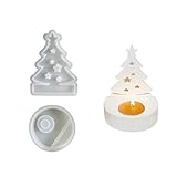 Weihnachts Silikonformen Gießformen Silikonform Kerzenhalter, 3D Silikon Gießform Weihnachtsbaum Mit Rundem Sockel Kerzenform, DIY Kerzen Formen Für Weihnachten Kerzenhalter (Stern)