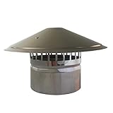 GYDFDHR Edelstahl-Kaminhaube, wasserdichte runde Entlüftungshaubenkappe, Regenschutz, Schornstein, Vogelkäfigschutz, Regenschutzkappe, für Abluftventilator, Wärmerückgewinnung (Größe: 180