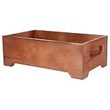 HOOTNEE Holzbox mit Griff Kompakte Tischaufbewahrungsbox aus Poliertem Massivholz Vintage Organizer für Büro und Zuhause Tragbarer Desktop Behälter für Kleinigkeiten