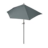 Mendler Sonnenschirm halbrund Parla, Halbschirm Balkonschirm, UV 50+ Polyester/Alu 3kg 300cm ohne Ständer - anthrazit
