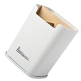 MUSISALY Essstäbchenhalter mit Bambustrennwand Küchenutensilienhalter aus PP Weißer Besteckorganizer für Esstisch und Arbeitsplatte