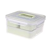 MAGICLULU 6st Auslaufsichere Brotdosen Lunchbehälter Mit Fächern Kühlschrankbehälter Lebensmittelbehälter Mikrowellenbehälter Mittagessen Behälter Haushalt Crisper Lunchboxen Green