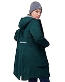 33,000ft Damen Wintermantel Lange Warme Winterjacke Parka Regenjacke Verdickene Funktionsjacke Mit Kapuze Übergangsjacke Outdoorjacke, Petrol 2XL