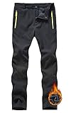 YSENTO Damen Wanderhose Outdoorhose Wasserdicht Softshellhose Winter Warm Gefüttert Winddicht Skihose Trekkinghose Funktionshose(Schwarz,S)