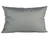 JACK 40x60cm Outdoor Lounge Kissen Dekokissen inkl. XXL-Füllung Wasserabweisend Sitzkissen Garten Stuhl Lotus Effekt, Farbe:Grau