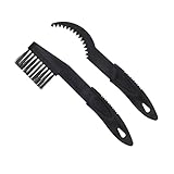 Reinigungsbürste für Kettenglieder und Zahnkranz, 2 Stück, in Schwarz, Nylon Bürstenköpfe, Borsten für Fahrrad- und Motorrad-Kette, Kettenreinigungsgerät, Kettenbürste Schaltung, Ritzel Bürste Zweirad