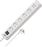 Brennenstuhl Bremounta Steckdosenleiste 5-Fach mit USB-Ladefunktion (Mehrfachsteckdose mit 90 Grad Steckdosen, Steckerleiste mit Schalter, Befestigungsmöglichkeit und 3m Kabel) weiß