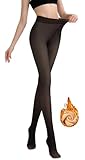 BTkviseQat Thermostrumpfhosen für damen,Strumpfhosen Damen Winter,Gefütterte Strumpfhose (DE/NL/SE/PL, Alphanumerisch, S, M, Regular, Regular, Schwarz Durchsichtig,220g, für 5~20 ℃)