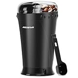 Aigostar Kaffeemühle Elektrisch Gewürzmühle Kaffee Mühle für Kaffeebohnen, Getreide, Gewürze und Nüsse, Edelstahl Schlagmesser, 60g Bohnenbehälter, Elektrische Propellermühlen, 200 Watt, Schwarz