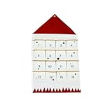 Stoff-Adventskalender mit Taschen, 24 Tage, leer, Adventskalender zum Befüllen, Weihnachtskalender, hängende Adventskalender, wiederverwendbare Wand