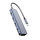 Ywmsfl Aluminium USB C Dock 10Gbps 4 Port USB C auf USB 3.2 Dongle Tragbarer USB C Multiport Adapter Extender für PC Laptop
