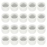 PATIKIL PVC-Rohr-Endkappe, 1,9 cm, 20 Stück, Möbelqualität, Rohrstopfen-Adapter, Stecknussverschraubungen für Bau, PVC-Möbel, Heimwerker, Garten, Regal, Stützstruktur, Lagerung, weiß