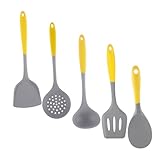 Mobestech Silikon Kochutensilien Set Hitzebeständig Antihaft Kochbesteck mit Aufhängehilfe für Antihaftpfannen Küchenhelfer Spülmaschinenfest Küchenutensilien Set für Alltag