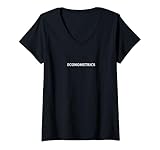 Damen ECONOMETRICS Englisches Wort Bekleidung T-Shirt mit V-Ausschnitt