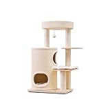 YIORYO Katzenturm, Katzenbaum für Indoor-Katzen, Katzenhaus mit Kratzbaum, geräumige Katzenhöhle, für Kätzchen, ältere Katzen, erwachsene Katzen, kleiner Raum