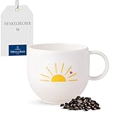 Villeroy & Boch – With Love Kaffeebecher 'Hello Sunshine' Weiß, Spülmaschinenfest, Mikrowellensicher, Kaffeetasse Sonne, Heißgetränkebecher, Tasse, Geschenk, Premium Porzellan
