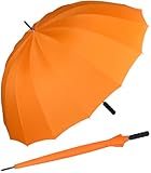 iX-brella - leichter XXL Partnerschirm 16-teilig mit angenehmen Softgriff - Durchmesser 1,29 Meter - orange
