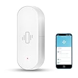 Intelligenter Vibrationssensor: Drahtloser Glasbruchmelder, WiFi-Türsensor mit App-Alarmen, einstellbare Empfindlichkeit, Glasbruch-Sicherheitssensor für Alarmanlage und Heimautomatisierung (1er-Pack)