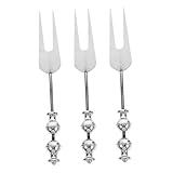 SHOWERORO 3 Stück Perlengabel Mini Aus Edelstahl Zum Selbermachen Niedliche Vorspeisengabel Cocktailgabel Kleine Gabeln Für Obst Käse Dessert Salat