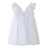 Generisch Prinzessinnenkleid für Kleinkinder Kleinkind Mädchen ärmellos Schmetterling Tüll Spitze Rüschen Kleid Tanz Party Prinzessin Kleider Kleidung