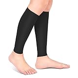 Wadenkompressionsbandage für Damen Herren, Fußlose Beinbandage Wadenbandage 20–30 Mmhg Unterschenkel-Kompressionsbandage Erhöht die Durchblutung, Reduziert Muskelschwellungen(XXL-Schwarz)